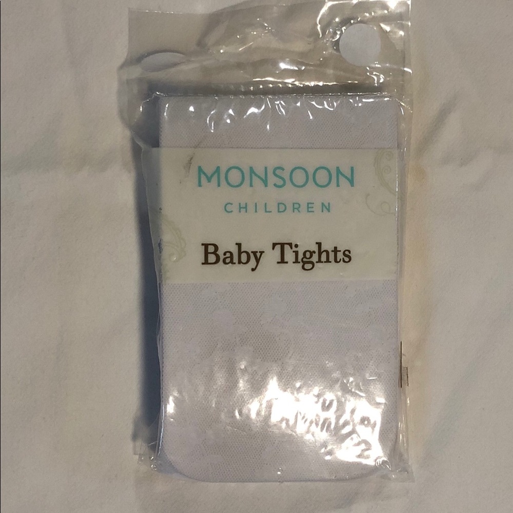 Monsoon Children White Baby Tights 12-18M